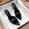 Tacones Altos de Charol Adelgazantes 2026 Verano Nuevos Versátiles Tacón Fino Punta Fina Elegantes Sexys Calzado Exterior Sandalias de Correa Única