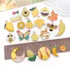 Mistura de 20 Estilos de Folha de Bordo Amarela com Gotejamento de Óleo Lua Favo de Mel Acessórios de Joias Pingentes DIY Pulseira Colar Chaveiro Charms