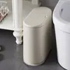 Papelera de Espacio Estrecho para Uso Doméstico en Sala de Estar, Dormitorio, Cocina, Baño, con Tapa, Papelera, Lado de Gabinete, Almacenamiento de Gran Capacidad