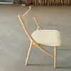 Silla Individual Creativa Suave Retro Madera Maciza Ocio Apartamento Pequeño Hogar Silla de Comedor Respaldo Estudio Aprendizaje Tocador