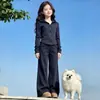Conjunto Casual Cómodo de Moda para Niños Medianos y Grandes Sudadera con Capucha y Cremallera de Moda Chaqueta Pantalones de Pierna Ancha Conjunto Deportivo de Dos Piezas