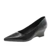 Elegantes zapatos de mujer de tacón bajo, punta fina poco profunda, nuevos 2026 primavera y otoño, estilo retro francés, sin cordones, para ir al trabajo, zapatos de trabajo