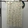 Estilo Chinês Cor Café Sistema de Cores Cenário Externo Arranjo Cortinas de Gaze Tecido de Gaze Caligrafia Tecido para Pendurar na Lareira