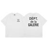 Camiseta de manga curta de algodão solto masculina e feminina, estampa de letras de alto peso e fio duplo, especial para galeria transfronteiriça