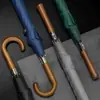 Sombrilla de Golf Automática con Mango de Madera, Sombrilla Grande para el Sol, Reforzada y Resistente, Resistente a la Tormenta, Sombrilla de Negocios Doble para Persona