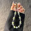 Nuevo colgante de cadena de cristal para teléfono con cuentas de lirio del valle, accesorio para bolso, correa de muñeca, llavero antipérdida, cordón para teléfono