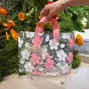 Bolsa de plástico translúcida verde fruta, embalaje portátil, bolsa de compras para ropa de regalo, ropa para niños, caja de zapatos, bolsa con logotipo