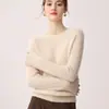 Suéter 100% cachemira pura para mujer, con diseño de hombro raglán, cuello redondo engrosado, mangas largas y un estilo simple y versátil adecuado para el uso diario