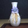 Arreglo Floral Hidropónico Decorativo de Plástico de Ratán, Puramente Hecho a Mano, Jarrón Pequeño Tejido de Paja de Alto Valor, Adorno de Lujo Ligero Vintage de Gama Alta