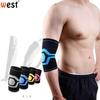 Cotoveleira de Tricô Horizontal com Fechamento Automático, Suporte de Braço com Compressão Térmica, Equipamento de Proteção para Fitness e Basquete, Suporte Ajustável Acima do Cotovelo