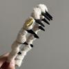 Diadema Vintage de Felpa con Dientes de Estampado de Leopardo para Mujer Antideslizante para Lavar la Cara, Clip para el Cabello, Accesorios para el Cabello para Maquillaje, Diadema, Accesorios para el Cabello de Otoño e Invierno