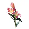 Lirio de un solo tallo impreso en 3D con tres cabezas de flor; ramo de lirios de múltiples cabezas, flor artificial para bodas y decoración del hogar