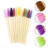 Venta al por mayor de fábrica cepillo para pestañas desechable con varilla de bambú cepillo para pestañas de nailon cepillo para cejas mini cepillo de maquillaje varilla de madera cepillo para pestañas