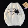 Tendencia Nacional Retro Americano Nicho Tejido de Araña para Hombre Otoño e Invierno Cómodo Holgado Casual Suéter Cuello Redondo Tejido