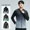 Roupa Esportiva Transfronteiriça de Proteção Solar para Homens, Roupa de Fitness para Corrida ao Ar Livre Matinal, Ciclismo com Capuz Bolso Leve Casal Roupa de Secagem Rápida