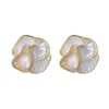 Pendientes de Camelia Blanca Estilo Tweed, Exquisitos y Versátiles Pendientes de Aguja de Plata S925, Pendientes Coreanos de Lujo Accesible de Alta Gama para Mujer
