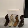 Botines Chelsea de Plataforma Retro para Mujer 2026 Suela Suave Hebilla Media Caña Estilo Vaquero Apilados Botas de Montura Uso Bidireccional