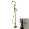 Juego Completo de Bañera de Ducha de Pie Todo Cobre con Tina de Madera, Lavabo Pedestal, Juego para el Hogar, Grifo, Núcleo de Válvula Cerámico