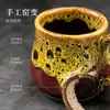 Juego de taza y platillo de cerámica vidriada para café transfronterizo, taza pequeña estilo americano vintage, taza de té hecha a mano creativa, juego para el té de la tarde