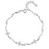 Pulsera de Trébol de Cuatro Hojas de la Suerte para Mujer, Moderna, Lujo Ligero, Pulsera de Circonita de Gama Alta, Simple y Versátil, Pulsera Ondulada en Forma de Corazón