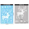 Decoraciones de Navidad, Reno, Muñeco de Nieve, Pegatinas para Ventana, Decoraciones para Ventana de Cristal de Centro Comercial Navideño, Pegatinas Estáticas de Feliz Navidad