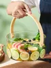Cesta de Vidrio Portátil Sala de Estar Hogar Plato de Frutas Bar Cubo de Hielo Comercial Camping Picnic al Aire Libre Cubo de Frutas Popular