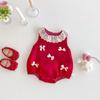 Ropa para bebé con lazo, ropa para pedos, ropa nueva de verano para bebé, ropa dulce coreana de una pieza, ropa para recién nacido de un año
