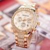 Comercio exterior venta caliente deseo Ginebra diamante correa de acero tres ojos falsos con calendario reloj de pulsera de negocios para hombre al por mayor