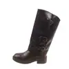 Botas femininas longas estilo britânico 2026 verão novo ajuste slim sola grossa cano alto botas Melard empilhadas com perna larga e estilo de bota de equitação