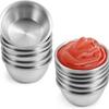 Taza para salsa redonda de acero inoxidable 304 transfronteriza, tazón para mermelada con tapa, plato para aderezos portátil, 50/70 ml, taza para salsa para mojar