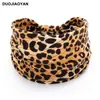 Estilo Chica Dulce y Fresca Picante Otoño e Invierno Diadema Deportiva Estampado de Leopardo Diadema Elástica Ancha Nudada Estilo Europeo y Americano Pañuelo para la Cabeza Absorbente de Sudor