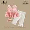 Tao Guoer 2026 Nuevo Estilo de Verano Conjunto para Niñas Vestido para Muñeca Camisa Camisa Base Bebé Niña Infantil Conjunto de Dos Piezas