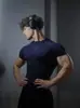 Ropa Deportiva de Manga Corta para Hombre Gymshark Muscle para Fitness, Running y Entrenamiento Camiseta Elástica de Moda con Estampado y Cuello Redondo