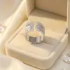 Zi Yu Joias Mais Vendidas Luxo Zircônia Microcravejada Cobre Anel Ajustável Unissex Festa de Casamento Casual Diário