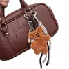 Colgante Oso Frijol Estilo Miu Colgante de Bolso con Cuerda para la Mano Peluche de Béisbol Lindo Llavero de Peluche de Dibujos Animados