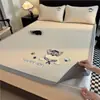 Lençol de Cama Matelassado Refrescante de Seda de Gelo de Verão, Lavável à Máquina, Matelassado Refrescante Macio de Feijão de Gelo Doméstico, Matelassado Refrescante de Etileno de Polietileno, Classe A, Grau Materno e Infantil