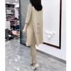 23182 Da Ai Mei Yi Yuan 2026 Novo Estilo Chinês Casaco de Comprimento Médio com Botões Calças Slim da Moda Roupas Femininas