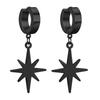 Suministro de exportación de comercio electrónico transfronterizo: pendientes de acero de titanio personalizados retro con colgante de estrella octogonal, hebilla de oreja, pendientes de joyería de acero inoxidable