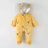 Ropa de bebé transfronteriza, pijamas gruesos con forro polar de otoño e invierno, mamelucos para recién nacidos, trajes para gatear, mamelucos
