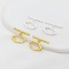 Colar pulseira com fecho tipo Ot banhado a ouro 18K puro preservador de cor, fecho de conexão para acabamento, acessórios para joias DIY, fábrica B65