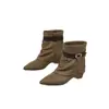 Botines retro con hebilla para mujer, nuevo estilo 2026, tacón grueso de moda, botas de motociclista, botas de vaquero western, modernos