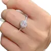 Anillo Octogonal Nuevo Estilo para Transmisión en Vivo, Corte Milenio Rosa, Verde-Morado Deslumbrante, Anillo de Flor de Rosa con Diamante de Alto Carbono, Anillo de Diamante