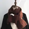 Bufanda para Mujer 2025 Nuevo Estilo Coreano Invierno Color Sólido Ins Tejida Engrosada Versátil Cálida Estudiante Invierno Bufanda Pequeña