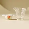 Flor de Granado Filtro de Té Cerámico de Doble Asa Colador de Té Chino Filtro de Té Doméstico Accesorios para Juego de Té Kung Fu de Gama Alta