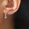 Pendientes de Plata de Ley S925 con Aguja, Nuevos Pendientes de Borla Larga con Forma de Hoja, Tendencia Veraniega Coreana, Personalizados, Super Brillantes con Circonita Incrustada