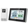 Despertador com Previsão do Tempo Multifuncional Medidor de Temperatura e Umidade Interna e Externa Relógio Estação Meteorológica Display Digital Casa Moderno Simples Silencioso