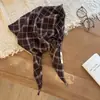Cachecol triangular de lã novo estilo, aquecedor de pescoço xadrez para mulheres, protetor de pescoço quente para outono e inverno, cachecol de pescoço macio e amigo da pele