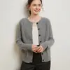 Cárdigan de Punto Grueso de Cachemira Retorcido de Siete Agujas para Mujer, Manga Larga, Holgado, Aspecto Adelgazante, Chaqueta Cálida, Cuello Redondo, de Botones