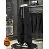 Pantalones de Esquí Impermeables con Forro de Terciopelo para Otoño e Invierno para Hombre, Marca de Moda, Pantalones Cargo Rectos Holgados para Exteriores, Pantalones Casuales Gruesos