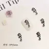 Acessórios para Unhas Camélia, Estilo Escuro de Luxo Leve, Textura Tridimensional Rosa Liga de Zinco Prata Antiga Acessórios Atacado, Rosa Tridimensional